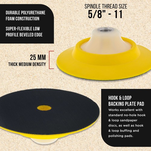 Dura-Gold 5" Super Flex Edge Polishing Buffing Sanding Hook and Loop Backing Pad - Picture 3 of 5