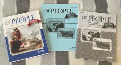 Abeka 7th Grade OF PEOPLE Literature Student Text, Parent Keys quiz test text ak