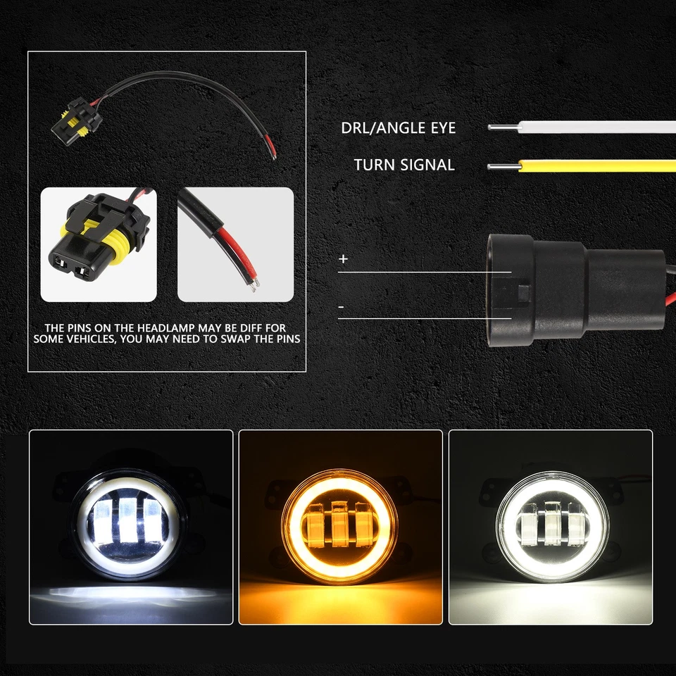 Par de bombillas antiniebla LED para parachoques de 4 pulgadas para Jeep Grand Cherokee 1997~2018 Foto 4 de 4