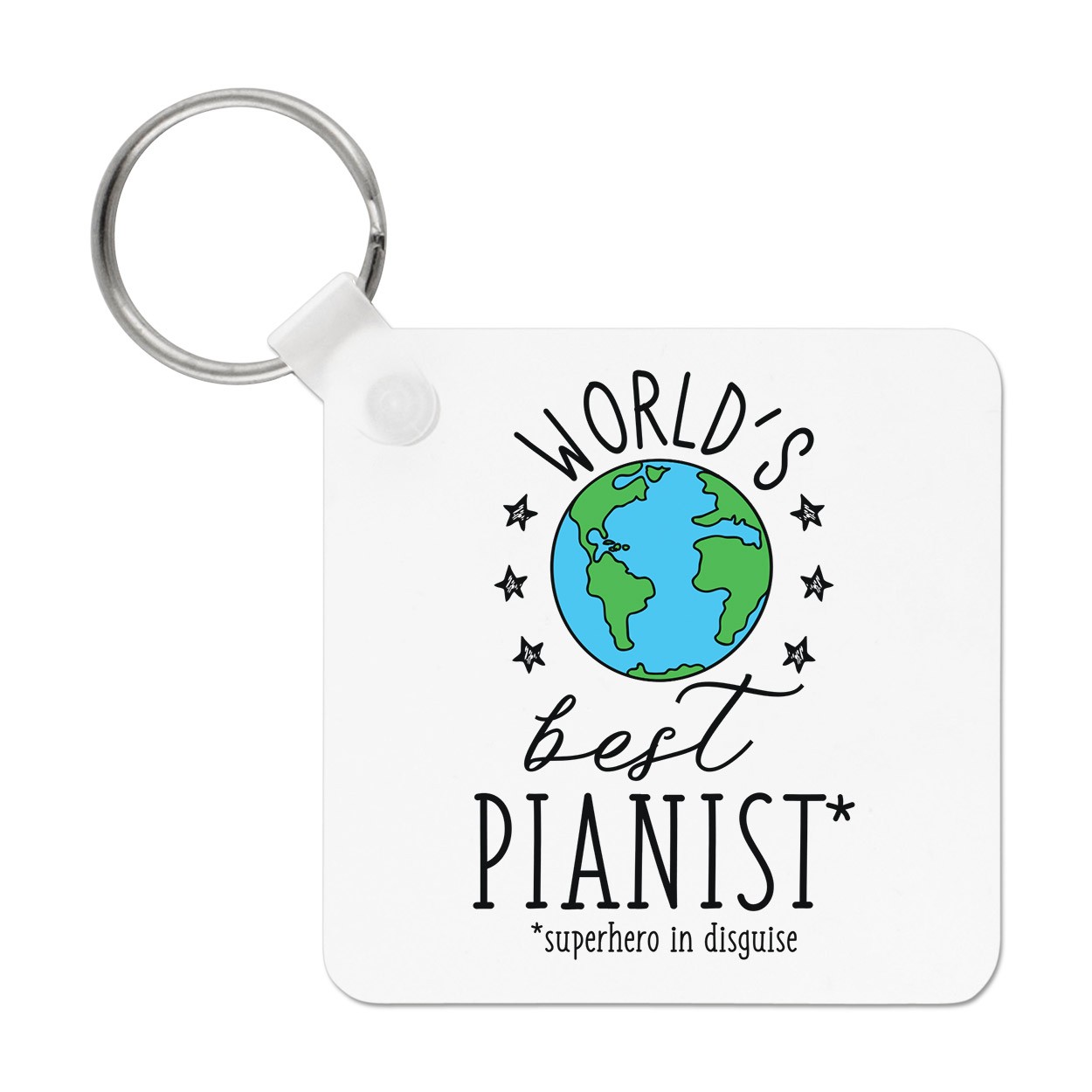 World's Best Pianist Keyring Key Chain Funny Joke Favourite Piano Music