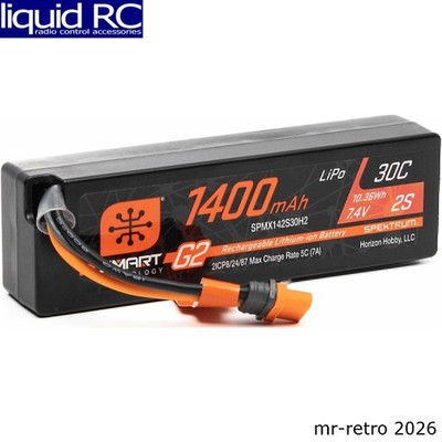 Spektrum X142S30H2 1400mah 2s 7.4v Smart G2 30c LiPo; Ic2connector