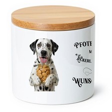 Aufbewahrungsdose – 450ml, Keramik, Bambus - personalisierbar - Hund Dalmatiner