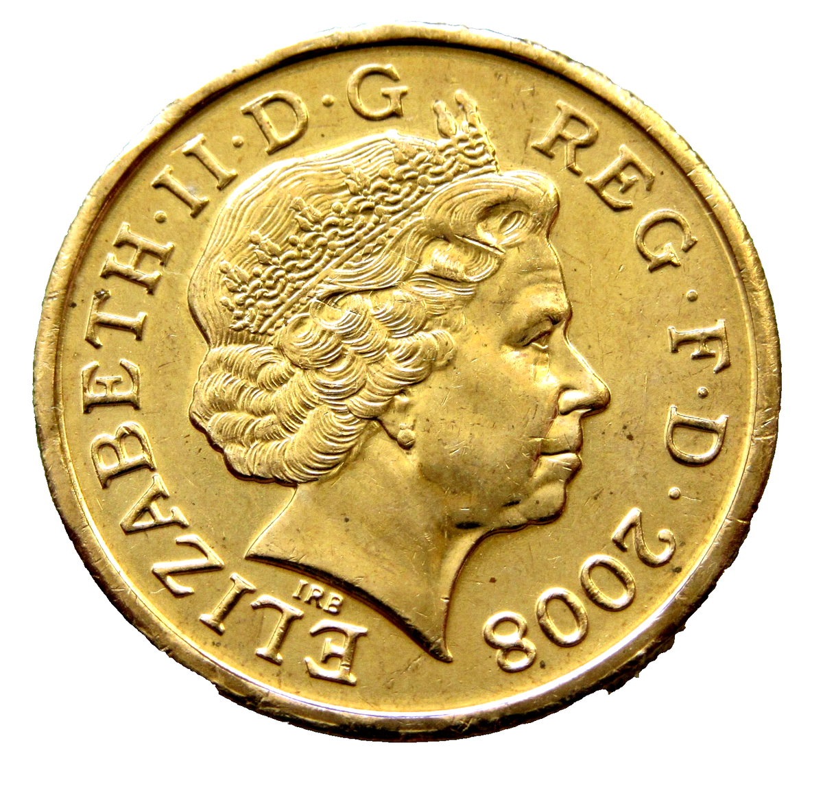 アンティーク　イギリス　POUNDS 旧硬貨　外国古銭　2008年　資産 GREAT BRITAIN ELIZABETH II 2008 ONE POUND, ROYAL SHIELD, UNC out