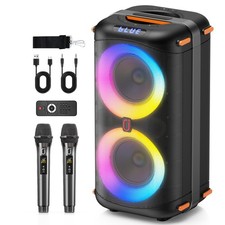 JYX XMAS Large Bluetooth 5.3 Speaker Karaoke Machine Mic  LED Party Light Show