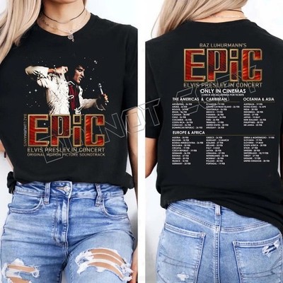 Vintage Epic Concert 2026 Trendy Elvis Graphic Cotton 2Sides Unisex T-Shirt