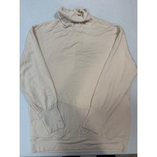 Athleta Balance Henley Sweatshirt Cream Beige Turtleneck Pockets Womens Medium