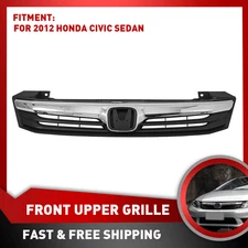 Chrome Front Bumper Grille Hood Grill For 2012 Honda Civic Sedan HO1200206