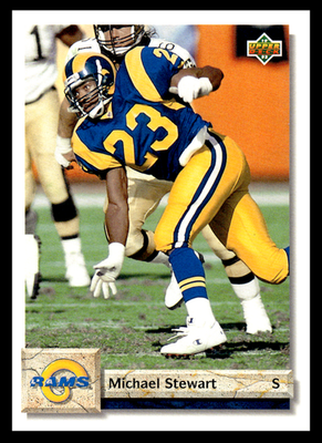 #ad 1992 Upper Deck Michael Stewart #249 Los Angeles Rams NFL Football $1.99