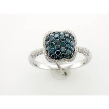 Le Vian 14K White Gold Cocktail Ring for Her 0.85 cts Blue Vanilla Diamonds Sz 7