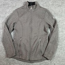 Spyder Jacket Womens Medium Gray Sweater Fleece Full Zip Pockets Ski Outdoor