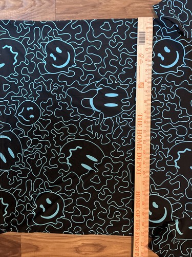 Birdie Bound Smiley Face Melting Golf Polo size M Black Neon Blue - Picture 6 of 8