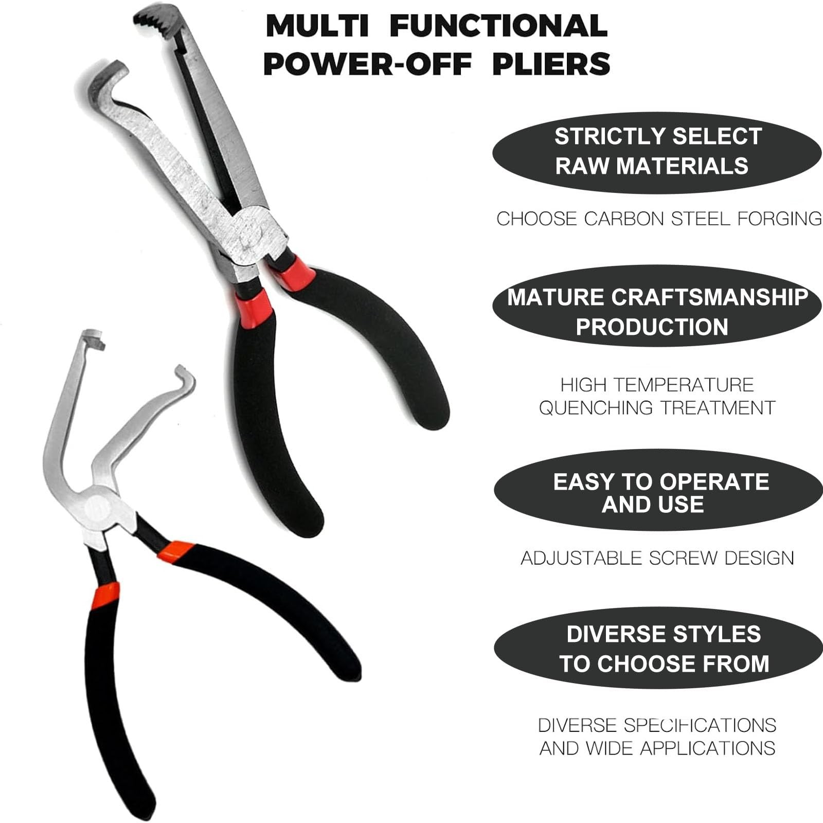 Premium Electrical Disconnect Pliers Set, 8" 60-Degree Electrical
