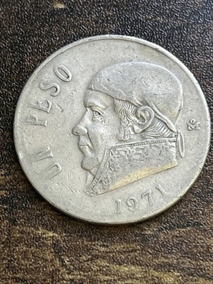 1971 Mexico Un 1 One Peso Beautiful Actual Coin TC7053*