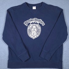 Brooks Brothers Sweatshirt Mens Large Navy Crewneck Cracked Graphic French Terry