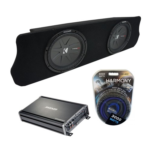 94-04 Ford Mustang Coupe Kicker CompR CWR10 Dual 10" Custom Sub Box CX1200.1 Amp