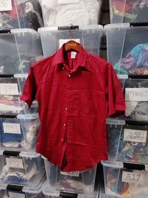 Vintage 80s Arrow Cum Laude Dectom Oxford  Red Button Up Shirt Size M A335