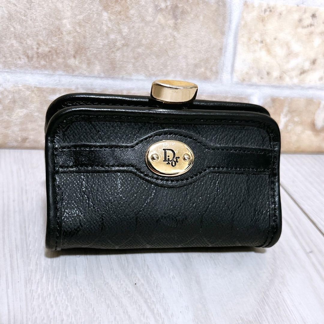 Dior Leather Coin Case Compact Money Holder Wallet New