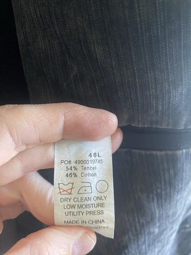 Calvin Klein Men’s Sport Coat/Blazer Black Distressed Denim Size 46L - Picture 7 of 14