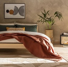 Habitat Cotton Plain Textured Throw Terracotta Soft & snuggly textured 150x125cm