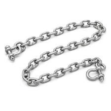 Anchor Lead Chain 1/4" x 4' Hot Dipped Galvanized Anchor Chain with 2 5/16" S...