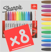 LOT OF 8 SHARPIE Permanent Markers 12 pens x ...