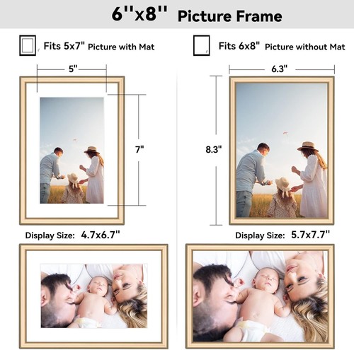 Sleek Set of 4 Metal Floating Picture Frames - 6x8/Horizontally & Vertically - Picture 5 of 8