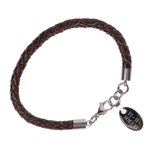 Pulsera Grabada Personalizada Cuero Personalizada Mujeres Hombres Nombre Fecha ID Caja de Regalo - Imagen 45 de 55