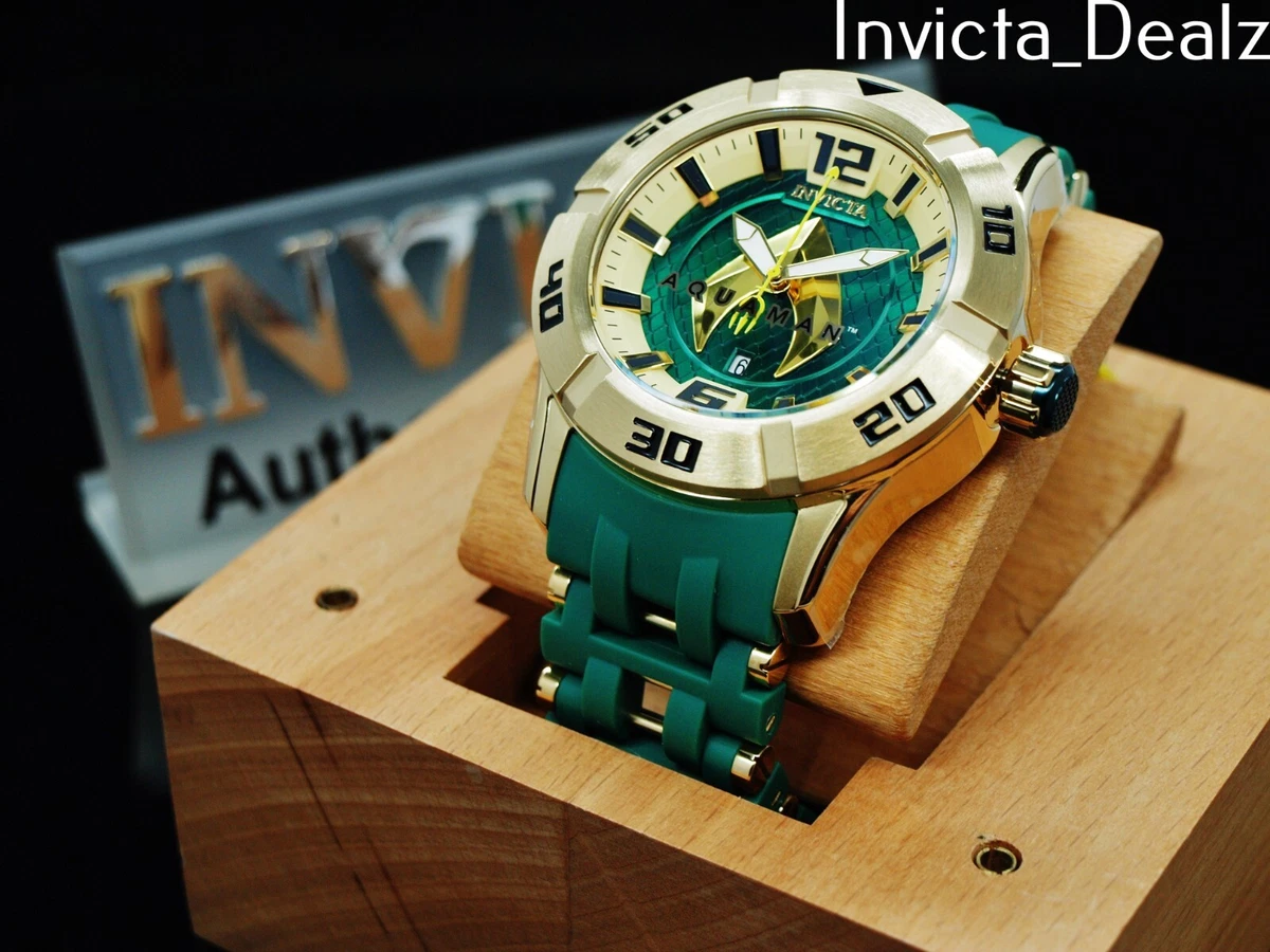 Invicta Men s 50mm DC Comics LE AQUAMAN And The Lost Kingdom Gold Tone SS Watch