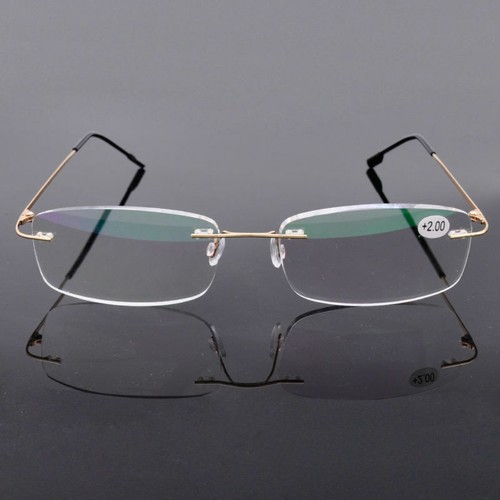 NUEVO Gafas de lectura sin montura lectores de metal flexibles +1.0 1.5 2.0 2.5 3.0 3.5 4.0 - Imagen 11 de 16