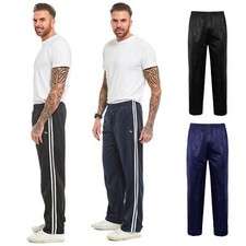 Kids Boys Girls trouser Bottoms Joggers Jogging Striped Gym Sports Silky
