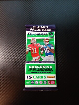 PANINI CHRONICLES 2023 DRAFT PICKS 15-CARD VALUE PACK FOOTBALL (GREEN PARALLELS)