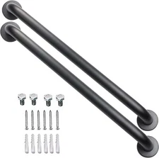 2 Pack 24 Inch Black Shower Grab Bars, Stainless Steel Bathroom Wall Grab Bar H