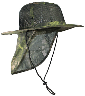 Tropic Hats Summer Wide Brim Mesh Safari/Outback W/Neck Flap & Snap Up Sides