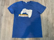 Control Freak Playstation Men's Graphic T-Shirt Retro Gaming Controller Sm Blue