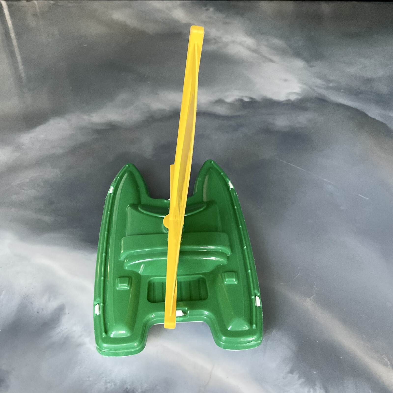 Vintage American Plastic Toys Catamaran Sail Boat Green & White with