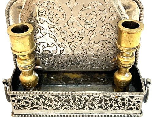 Vintage Judaica Jewish Shabbat Candle Holders Judaism Hebrew Jerusalem Israel - Picture 4 of 8