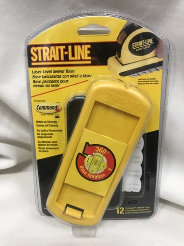 NEW sealed Strait-Line Laser Level Swivel Base & 12 Adhesives Strips NIP