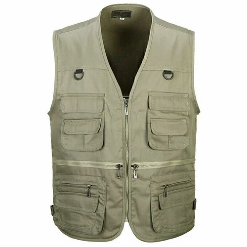Herren Cargojacke Weste Ranger Fotograf Wandern Jagd Arbeitsweste Jacke Outdoor- - Bild 10 von 28