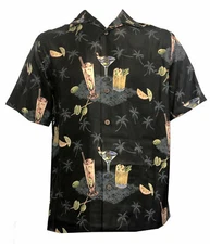 Paradise Found Men's Pau Hana Cocktail Silk Shirt