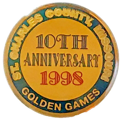 Golden Games 10th Anniversary 1998 St. Charles County Missouri Lapel Pin