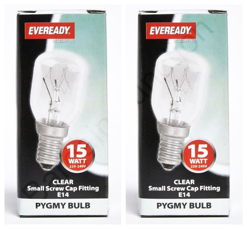 Paquete doble universal PYGMY 15W frigorífico congelador electrodoméstico bombilla lámpara SES E14 - Imagen 8 de 12