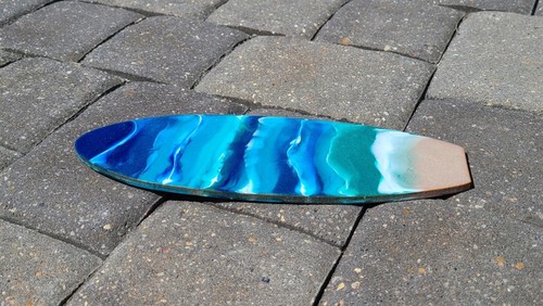 Tabla de surf Resin Ocean Scene, arte de pared, 12 x 4 pulgadas - Imagen 2 de 8