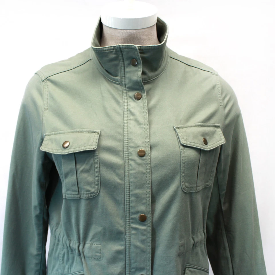 Chaqueta Blazer Talbots Plus Militar Algodón Cuello Alto Bolsillos Abotonados 1X Foto 3 de 4