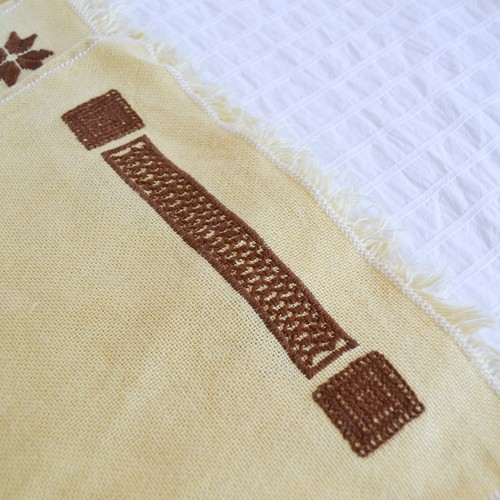 Vintage 1970's Yellow Fabric Placemats, Rectangle Table Mats x4 Embroidered - Picture 9 of 12