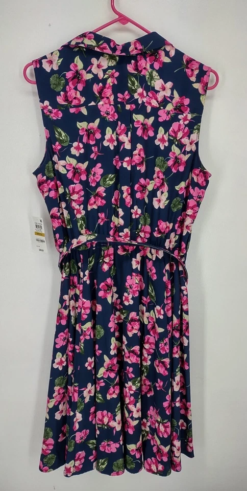 Nuevo con etiquetas Vestido Charter Club Talla 14P Azul Intrepido Estampado Ajuste y Acampanado Floral $89.50 Foto 4 de 4