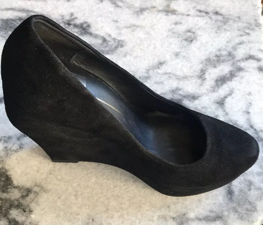 DOLCE VITA: Mujer Talla 7, Negro, Gamuza, Cuñas de Plataforma, Zapatos de Gamuza, Puntera Redonda Foto 4 de 4