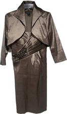 Jessica Howard Special Occasion Wedding Jacket  Dress Set Metallic Taupe Size 6