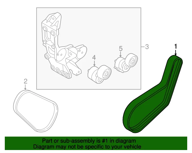 ✅GENUINE✅ Serpentine Belt for 2011-2016 Hyundai Sonata Optima HYBRID 252122G652 Foto 3 de 4
