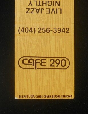 1980s Cafe 290 Live Jazz Nightly Quality Contemporay Cuisine Atlanta GA Fulton C