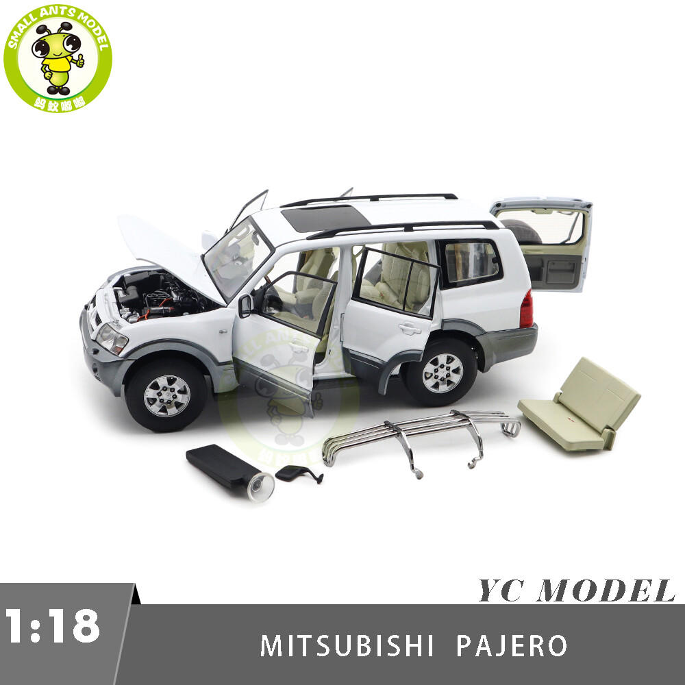 No412 ミニカー1/18箱あり MITSUBISHI PAJERO 1/18 Mitsubishi PAJERO V73 YC MODEL White Diecast Model Toy